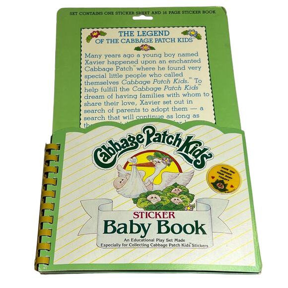 Vintage 1983 Cabbage Patch Kids Puffy Sticker Book by Diamond Toys Used Stickers - Picture 1 of 16